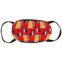 Soft Earloop Mouth Cover, Dustproof Pollenm Smog Mouth-Muffle with Adjustable Elastic Band - Windproof Happy New Year Boston Terriers with Beer Half Face Mouth Cover