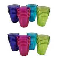 Momentum Brands Plastic Shot Glasses Multicolored Disposable Shot Glasses 1 oz Party Shot Glasses 48 Tasting Cups