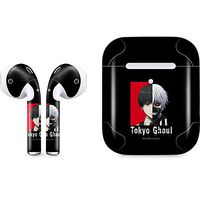 Skinit Decal Audio Skin for Apple AirPods with Wireless Charging Case - Officially Licensed Funimation Ken Kaneki Black Split Design