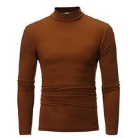 Mens T Shirts Long Sleeve Casual, Long Sleeve Lightweight Soft Pullover Turtleneck Tops Coffee