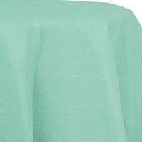 Club Pack of 12 Fresh Mint Green Premium Heavy-Duty Plastic-Lined Octy Round Tablecloth 82"