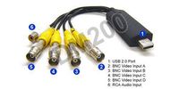 Converter DVR Adapter Camera Video Switcher 4-Channel BNC/RCA To USB