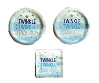 Twinkle Twinkle Little Star Blue Party Bundle 9" Plates (16) Napkins (16)