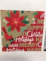 Hallmark Red Merry Christmas/Poinsettias on Gold Reversible Christmas Paper 2 Sided Roll 375 sq. ft