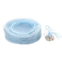 Dealglad 100pcs 25cm Round Drawstring Organza Jewelry Candy Pouch Christmas Wedding Party Favor Gift Packaging Bags (Sky Blue)