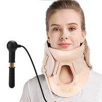 Household Air Inflation Cervical Collar Neck Brace, Fixation Spine Vertebra Care Correction Protect Traction Device Provide Relief for Neck and Upper Back Pain, Dizziness and Limb Numbness (L)