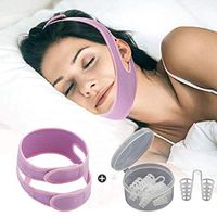 Chin Strap for Snoring Solution Anti Snore Chin Strap Anti Snoring Device,Sleep Aid and Stop Snore for Men and Women Adjustable Comfortable Chin Straps (Chin Strap+Nose Vents Device)
