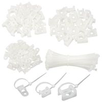 XLX 120PCS 3 Values Saddle-type Cable Tie Mount Bases for Cable Wire Tubing Sleeving Conduit Adjustable Cable Tie Holder Set Matched with 120PCS White Flexible Zip Ties(White)