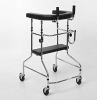 NACHENW Walker Elderly Lightweight Adjustable Disabled Stroke Lower Limb Rehabilitation Training Equipment Standing Frame,Black