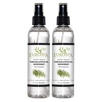 EuroSpa Aromatics Pure Eucalyptus Oil ShowerMist and Steam Room Spray, All-Natural Premium Aromatherapy Essential Oils - Tea Tree Infused, 8oz, 2 Pack