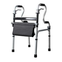 XHRHao Foldable Walker with Brake and Chair Fuction 8 Adjustable Height Levels Made of Aluminum Alloy Rollator Lightweight Portable Walk Assist for Elderly Silver (Color : Silver, Size : A)