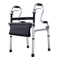 EGCLJ Lightweight Foldable Walker with Seat - Compact Adjustable Height Walking Frame - for Mobility & Transport Aid – Ideal for Elderly & Handicap (Color : Without a Wheel)