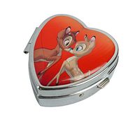 MaXing Personalized Bambi Kissing Custom Silver Glass Heart Pill Case Stainless Steel Pill Box Decorative Case