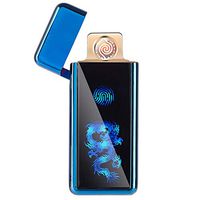 FL5018 USB Electronic Lighter Tungsten Turbo Spiral Windproof for Cigarette Smoking (Blue Dragon)
