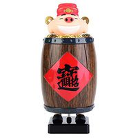 Strnek Cigarette Case Pig Lucky Wooden Barrel Automatic Loading Cigarette Case Dispenser Cool Smoking Pose Fashion Creative Personality Gift for Husband