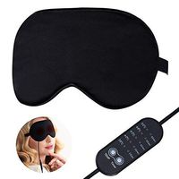 Heated Eye Mask for Puffy Eyes, Silk Electric Warming Eye Compress Mask Cover for Relief of Irritated Eyes Dry Eyes