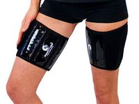 Mighty Grip Black Inner Thigh Protectors for Pole Dancing with Tack Strips (X-Large)