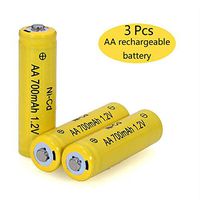1.2V AA Rechargeable Battery, Cotchear Size AA 700mAh Rechargeable Ni-Cd Batteries 3 Pcs AA Battery - Rechargeable Cycle Used More Than 500 Times (3pcs)