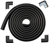 Roving Cove Edge Guards & Corner Protectors | Soft Baby Safety Foam Fireplace & Table Bumper | Pre-Taped Corners | Safe Edge & Corner Cushion |16.2 ft [15 ft Edge + 4 Corners] | Onyx Black