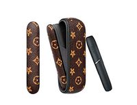 [PU Case for IQOS 3.0] Electronic Cigarette Soft Holder Pocket Charger Cover Full-Protective Case from Impact, Dust, Scratch (Brown Flower)