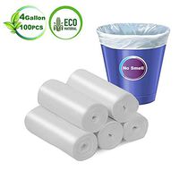 Small Trash Bags 4 Gallon Biodegradable Garbage Bags Compostable Kitchen Trash Bags Recycling Degradable Rubbish Wastebasket Liners Bags for Livingroom,Bathroom,Office,Cat Litter(100 Counts/5Rolls)