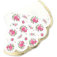 Juvale Vintage Floral Paper Party Napkins, Scalloped Edge, 3 Ply (50 Pack)