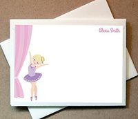Personalized Gifts - Ballerina Note Cards (40 Non-foldover Cards and Blank Envelopes)