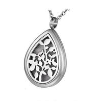 HOUSWEETY Aromatherapy Essential Oil Diffuser Necklace-Stainless Steel Locket Pendant,12 Refill Pads(Engraving)