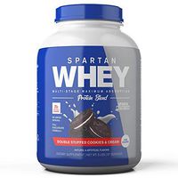 Spartan Whey Protein Powder, Use Before, Between, and After Workouts to Maximize Muscle Protein Synthesis and Muscle Recovery. Supports Satiety. Double Stuffed Cookies and Cream 5 lbs
