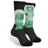 St Patricks Day Drink Up Bitches Men & Women Casual Cool Cute Crazy Funny Athletic Sport Colorful Fancy Novelty Graphic Crew Tube Socks