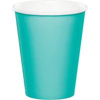 Creative Converting 324783 Touch of Color 240 Count 9 oz Hot/Cold Paper Cups, Teal Lagoon