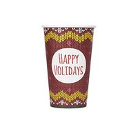 Karat C-K516 (Holiday) 16 oz. Paper Hot Cups Holiday Print (Case of 1000)