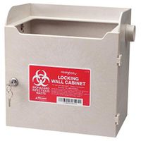 Biohazard Wall Cabinet,for 4/8 Qt, 11-1/2"x7"x12", Beige