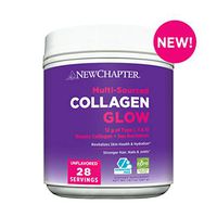 Collagen Powder, New Chapter Beauty Collagen Glow, 12g Collagen Peptides (Types I, II, III), Unflavored, 28 Servings, Multi Sourced, Organic Sea Buckthorn, Hair, Skin, Nails, Hormone Free, Gluten Free