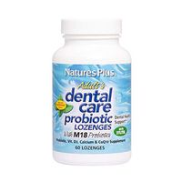 NaturesPlus Adults Dental Care Probiotic - 60 Vegetarian Lozenges - Peppermint Flavor - Supplement for Teeth & Gum Health, Promotes Fresh Breath - Hypoallergenic, Gluten-Free - 30 Servings