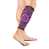 Round Purple Mandala Calf Compression Sleeve Breathable Leg Socks for Unisex Runner Travelers, Calf Guard for Running, Traveling and Outdoor Sports 1 Pair