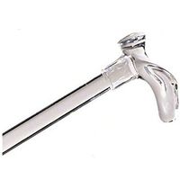 Deluxe Comfort Clear Lucite Cane with Contour Handle, Right Handed - Clear Sleek Design - Safety Aid - 250lbs Limit - Cane, Clear