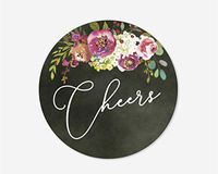 Cheers Wedding Stickers, Chalkboard Engagement, Wedding and Bridal Shower Event Favor Labels (#379-013-T004)