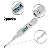 Digital Thermometer Portable Waterproof Infants Kids Adults Basal Body Thermometer Temperature Measurement (2PCS)