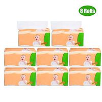 KKmoon 8 Packs 4 Layers Wood Pulp Facial Tissue Toilet Paper Tissue Paper Napkins Household Tissues for Home Office Bathroom 480 Sheet Per Pack 1618cm