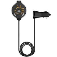 Bluetooth FM Transmitter,Konrisa Wireless A2DP Bluetooth 4.2 Car MP3 Player Handsfree Calling FM Transmitter Modulator Aux Out with TF Card Slot