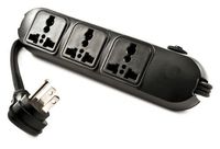 Seven Star SS60 Universal Power Strip 3 Outlets for 110V-250V Worldwide Travel with Surge/Overload Protection