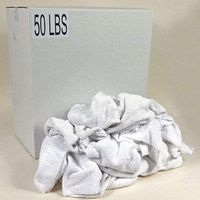 Recycled Cotton Terry Cloth Rag Towels 50 lb. 14" x 17", White