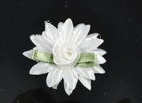 50pcs Satin Flower Rose Sewing/Wedding/The Appliques Lots U Pick 6color (White)