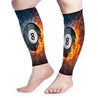 Number Eight Billiard Ball Calf Compression Sleeves Lightweight Sunscreen Sports Nursing Calf Men and Women Running Summer Protective Leg Sets for Summer