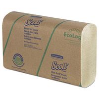Scott 43751 Multi-Fold Towels, 20% Plant Fiber/Absorbency Pkts,9 2/5x9 1/5, 250 per Pack (Case of 16 Packs)