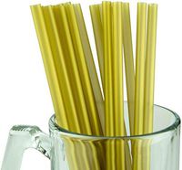 New Made in USA Pack of 250 Jumbo Gold (10" X 0.28") Individually Wrapped Plastic Smoothie Drinking Straws (FDA-approved, Non-toxic, BPA-free)