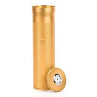 Aluminium Alloy Cigar Case Box Tube Humidor with Hygrometer for 3 Cigars (Gold)