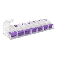 Ezy Dose Push Button (7-Day) Pill, Medicine, Vitamin Organizer Box | Weekly, Daily Planner | Large Compartments | Arthritis Friendly | Clear Lids