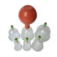 HEALLILY 6 Pcs Silicone Cupping Set with Rubber Ball Biomagnetic Vacuum Chinese Body Cupping Home Cure Therapy Set
